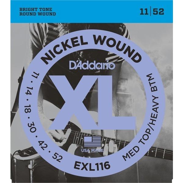 D'Addario XL NICKEL EXL116 Medium Top/Heavy Bottom ダダリオ (エレキギター弦) (ネコポス)｜wavehouse