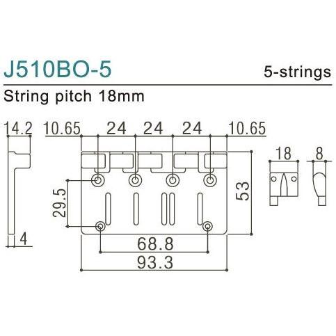Gotoh / ゴトー  Bass Bridge Multi-Tonal Series J510BO-5 (X Nickel) (ベースパーツ/ブリッジ)(送料無料)【ONLINE STORE】の画像