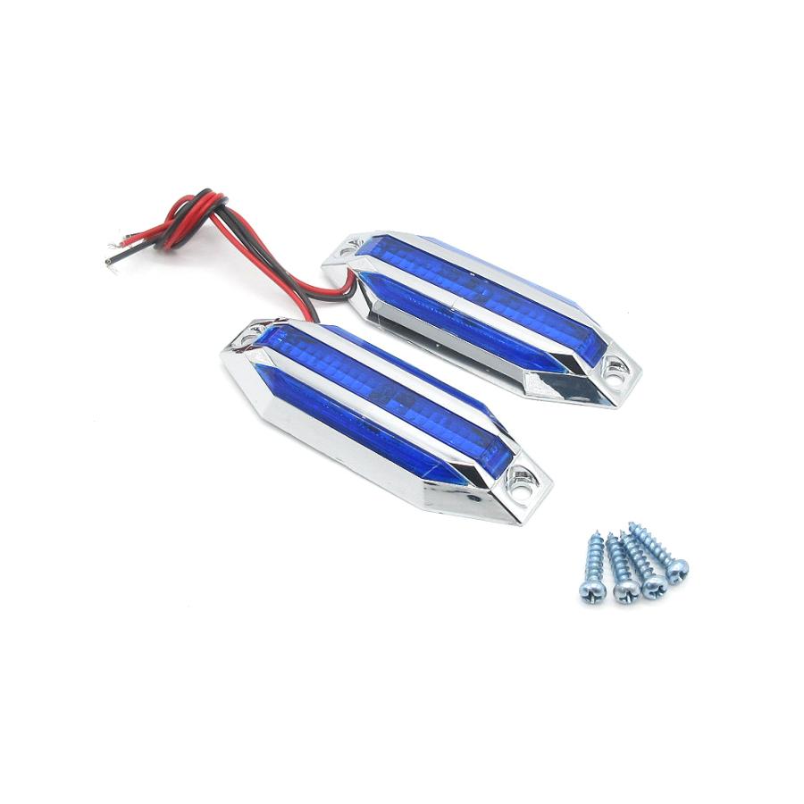 8LED マーカーランプ 12V 24V 兼用 青 ブルー BLUE 008B 2個入