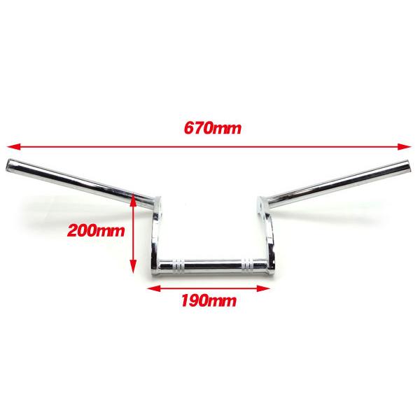 ロボットハンドル ロボハン アタックバー 200mm メッキ◇22.2mm 