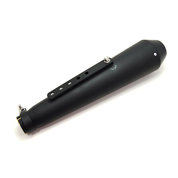 リバースコーン　メガホン　マフラー リバースコーンマフラー 全長450mmメガホン マットブラック 黒/差込