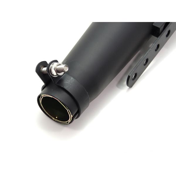 リバースコーンマフラー 全長450mmメガホン マットブラック 黒/差込