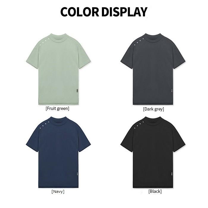 ゴルフウェア メンズ モックネック 半袖 春 夏 ハイネック Tシャツ