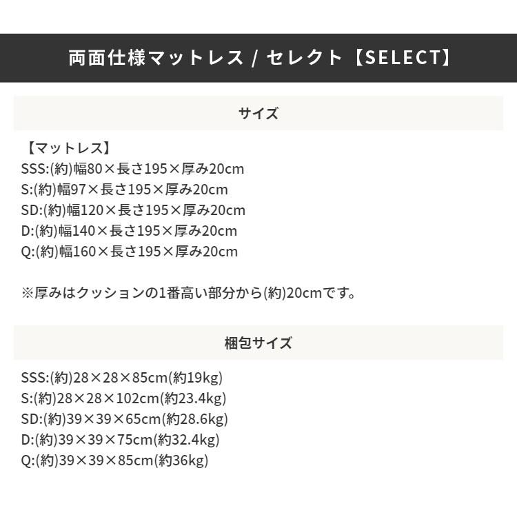 セミダブルベッド マットレス リバーシブル フィットコイル セレクト