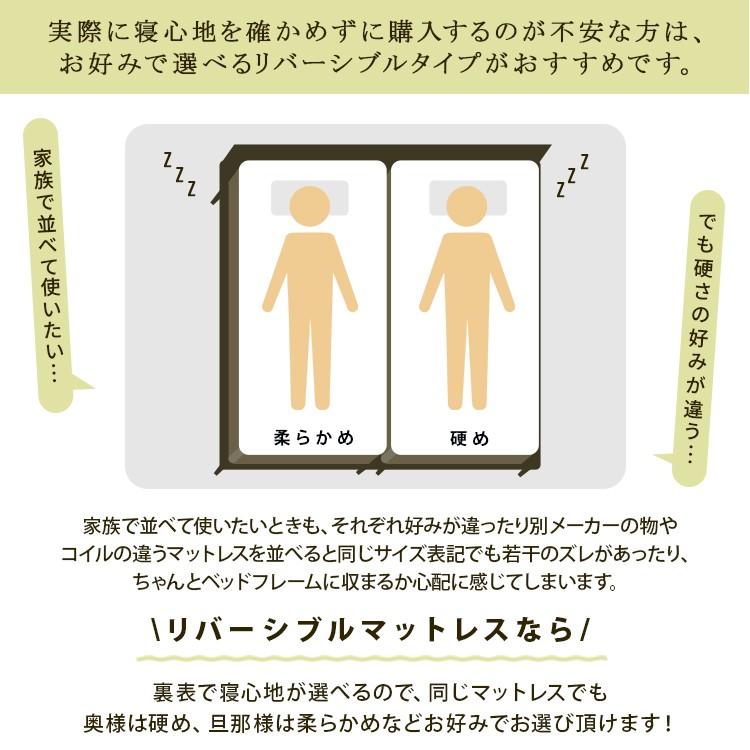 セミダブルベッド マットレス リバーシブル フィットコイル