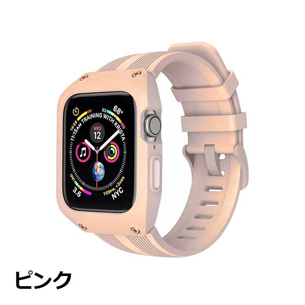 apple watch アップルウォッチ シリーズ 6 SE 5 4 3 2 1 アクセサリー バンド 一体型 保護 ケース 送料無料｜wavy｜03