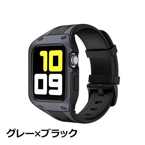 apple watch アップルウォッチ シリーズ 6 SE 5 4 アクセサリー バンド 一体型 保護 ケース 送料無料｜wavy｜02