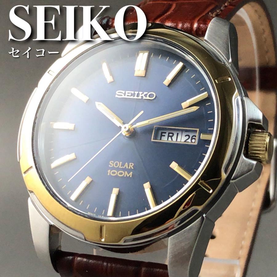 《新品未使用》SEIKO SOLAR／ソーラー SNE102 メンズ 腕時計【並行輸入品】