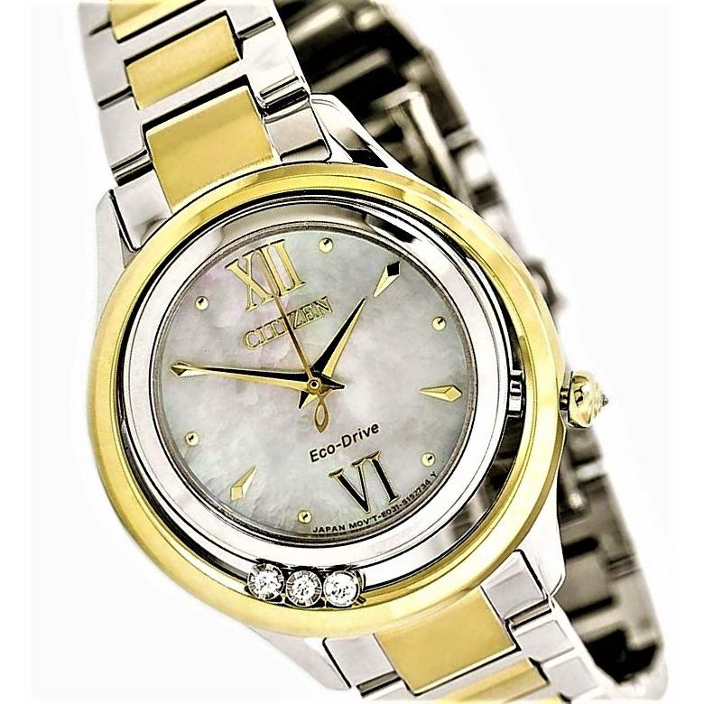 《新品未使用》Citizen Eco-Drive Two-Tone Stainless Steel Women's Watch EM0514-52D【並行輸入品】｜wawawa333｜06