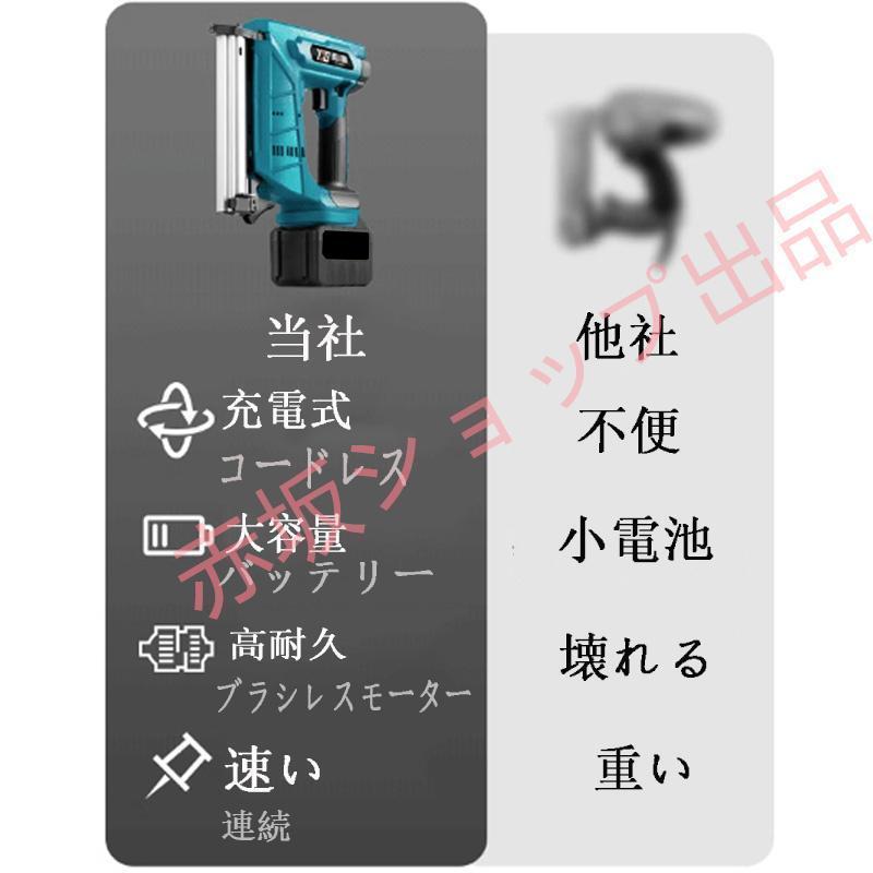 電動タッカーF30G 充電式 タッカー 強力 釘打ち機 充電式 釘打ち機 単発連続切替可能 マキタバッテリー併用 大工工具DIY 家具木工用 充電式面木釘打ち機｜way-store｜10