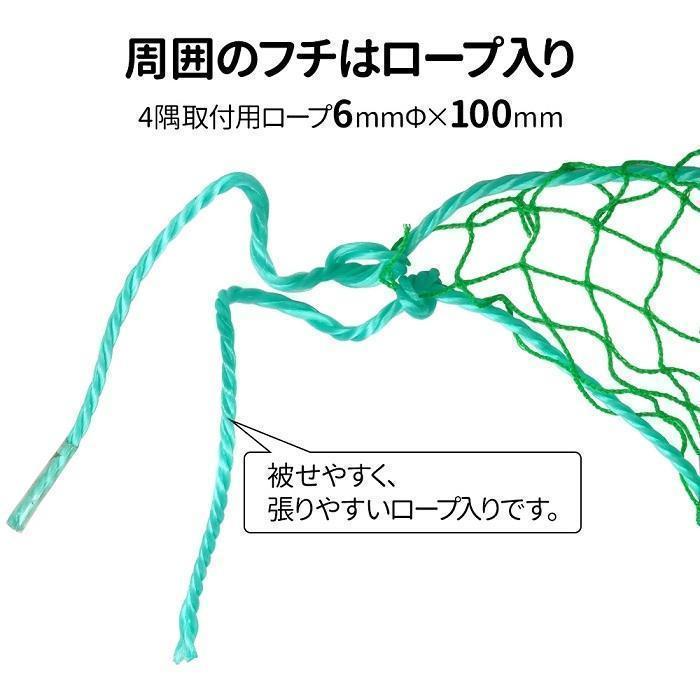 グリーンネット 5m×10m 25mm目 防球ネット 折りたたみ 鳥よけネット 養生ネット グリーン 野球 防鳥ネット カラス グリーンネットフェンス｜way-store｜05