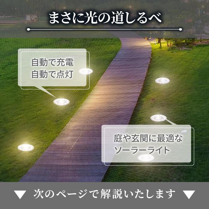 ソーラーライト LED 屋外 防水 おしゃれ イルミネーション 埋め込み 玄関灯 足元灯 4個セット 明るい 庭 置き型 ガーデン 白色 暖色 センサー 自動点灯｜wayetto｜03