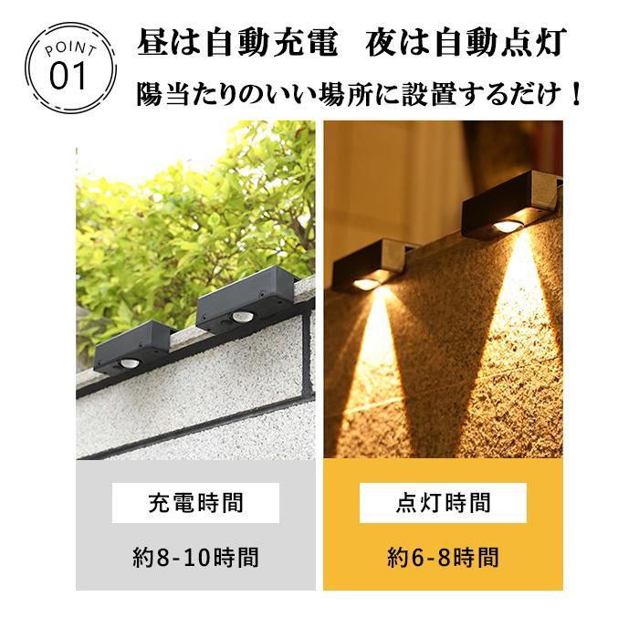 ソーラーライト 2個セット 屋外 LED 防水 ガーデンライト 置き型