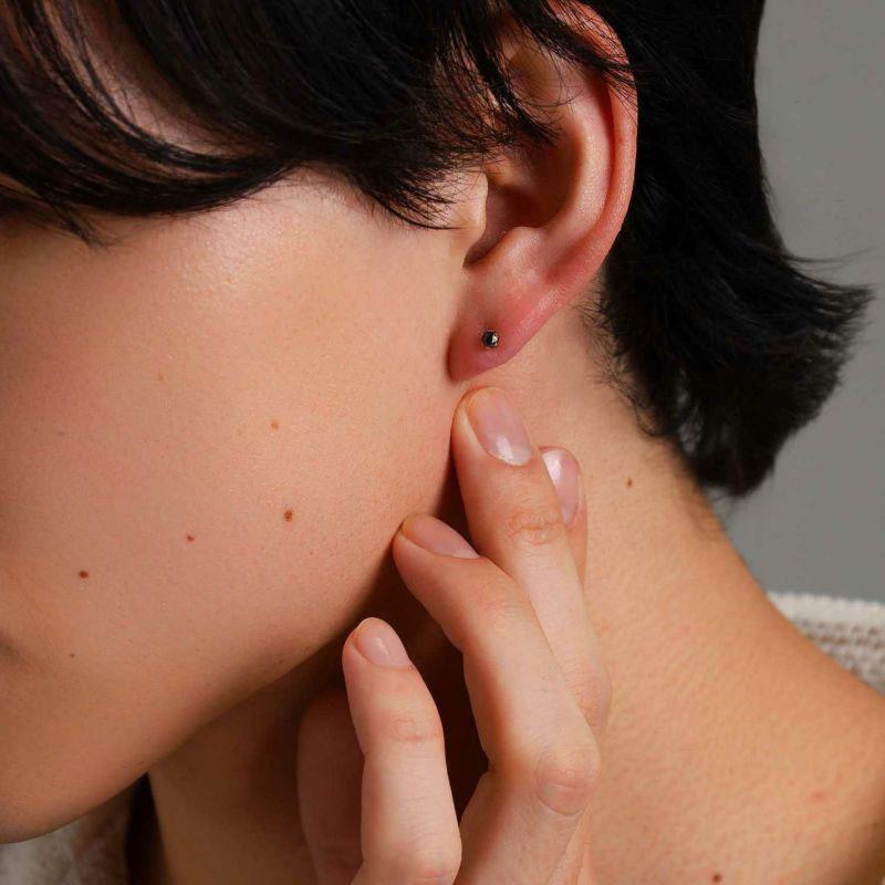 LION HEART（ライオンハート） ブラックダイヤモンド ピアス Sサイズ