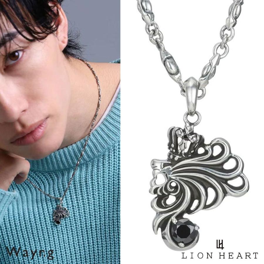 ライオンハート ハウル ネックレス ジルコニア ブラック 950 チェーンセット LION HEART（ライオンハート） ハウル ネックレス シルバー925