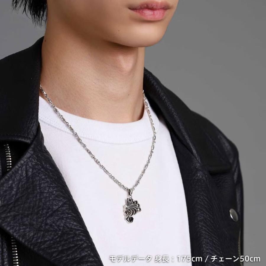 ライオンハート ハウル ネックレス ジルコニア ブラック 950 チェーンセット LION HEART（ライオンハート） ハウル ネックレス シルバー925