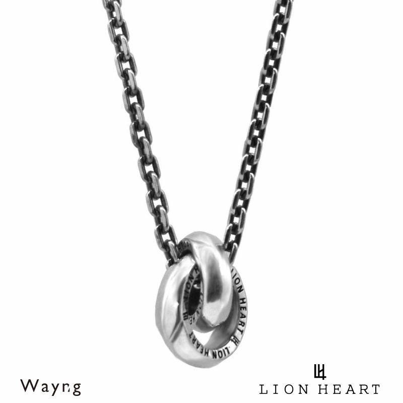 本物 ライオンハート Lion Heart フェザー ダブルリング ネックレス シルバー925 メンズ ブランド