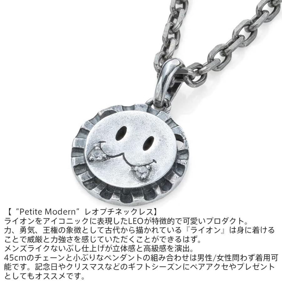 ライオンハート レオ プチネックレス シルバー925 クリアジルコニア メンズ ブランドの画像