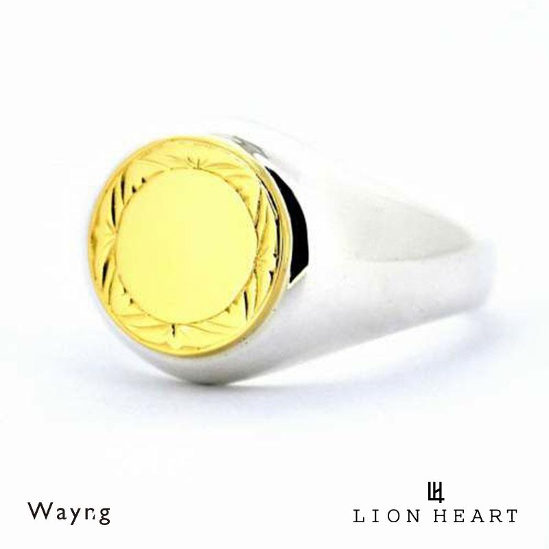 現品限り一斉値下げ 7号 23号 K18ゴールド シルバー925 ピンキーリング シグネイチャー Heart Lion ライオンハート プレゼント 誕生日 リング K18ゴールド シルバー925 メンズ 印台 指輪 ブランド メンズアクセサリー