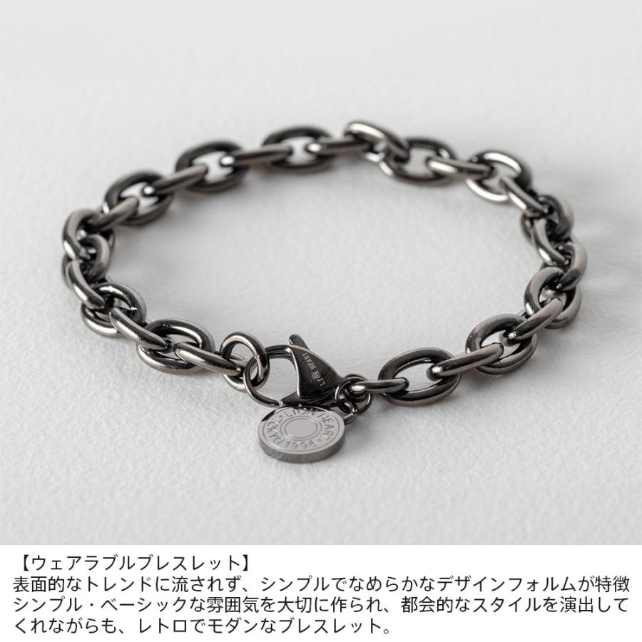ライオンハート 別注 ウェアラブル チェーンブレスレット サージカルステンレス アズキ ガンメタブラック 金属アレルギー対応 メンズ ブランド | LION HEART | 02
