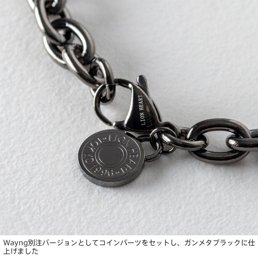 ライオンハート 別注 ウェアラブル チェーンブレスレット サージカルステンレス アズキ ガンメタブラック 金属アレルギー対応 メンズ ブランド | LION HEART | 03