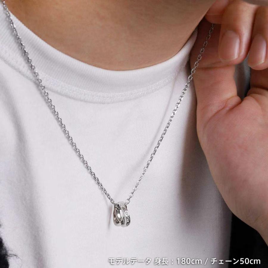 ライオンハート ネックレス タテガミ ダブルリング サージカルステンレス シルバー 金属アレルギー対応 メンズ ブランドの画像