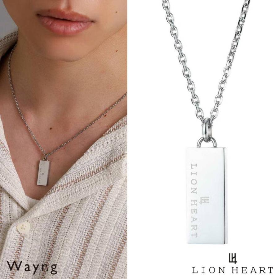 出産祝い ライオンハート Lion Heart トライ ネックレス ロゴプレート サージカルステンレス シルバー メンズ ブランド