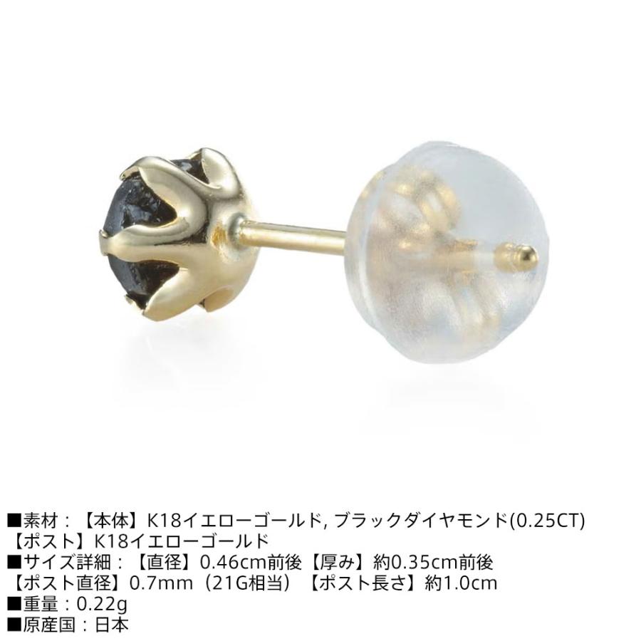 LION HEART（ライオンハート） ブラックダイヤモンドピアス Mサイズ 