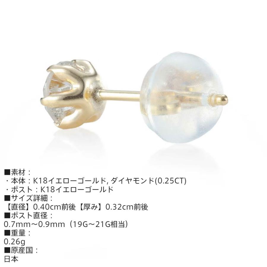ライオンハート ダイヤモンド ピアス Mサイズ K18ゴールド イエローゴールド スタッド 片耳用 1点売り メンズ ブランドの画像