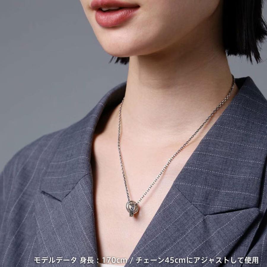 ライオンハート アラベスク ダブルリング ネックレス シルバー925 メンズ ブランドの画像