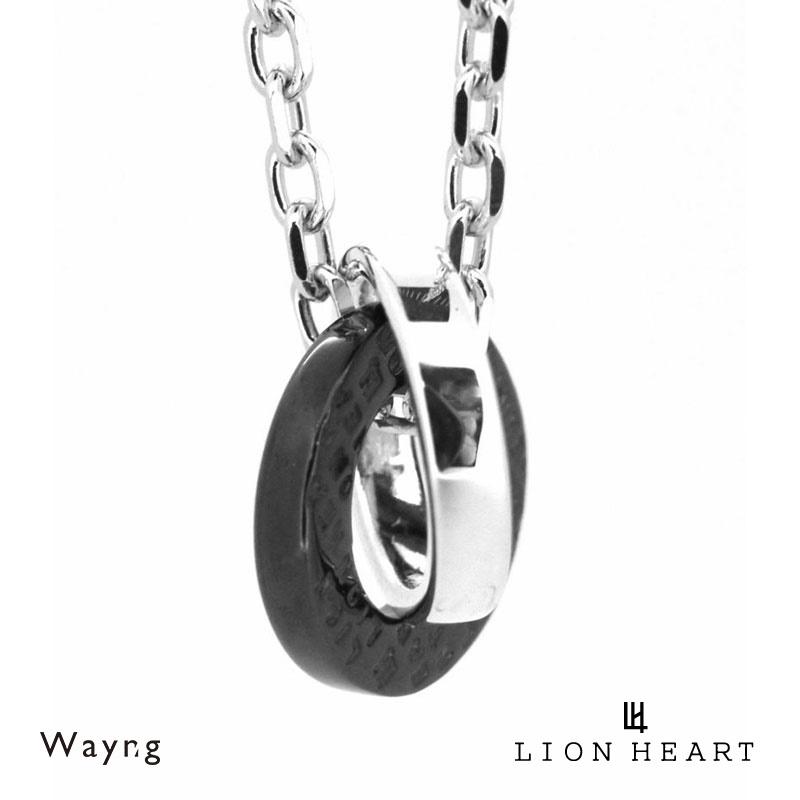 再入荷 ライオンハート Lion Heart ロゴ ダブルリング ネックレス シルバー925 シルバー ブラック 黒 メンズ ブランド 超目玉 Jollysjunk Com
