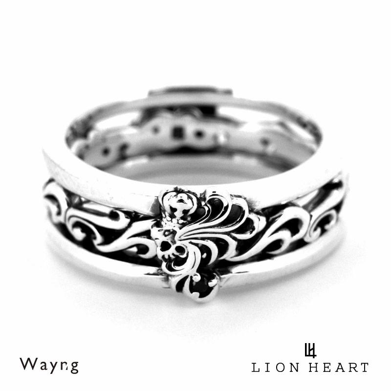 ライオンハート 3WAY アラベスク スライド リング シルバー925 15号〜21号 メンズ ブランド 指輪 LION HEART