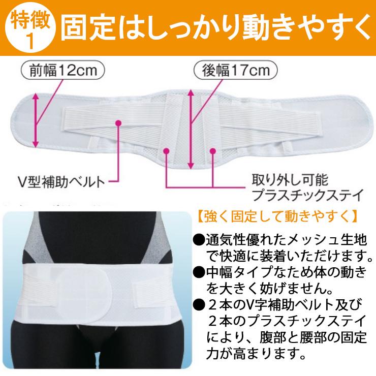 腰痛ベルト コルセット 腰痛サポートベルト サポーター ミドルベルト メッシュ 骨盤ベルト 小〜 大きいサイズ 通気性 国産 腰サポーター 医療用 ぎっくり腰 | ASSiST | 02