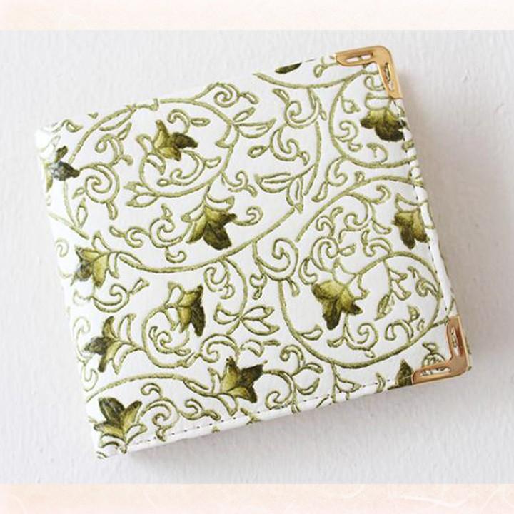 二つ折り財布 財布 レディース メンズ コンパクト レザー 本革 牛革 和柄 おしゃれ さわやか 唐草 緑 グリーン 姫革細工 和遊苑 Yahoo 店 通販 Yahoo ショッピング