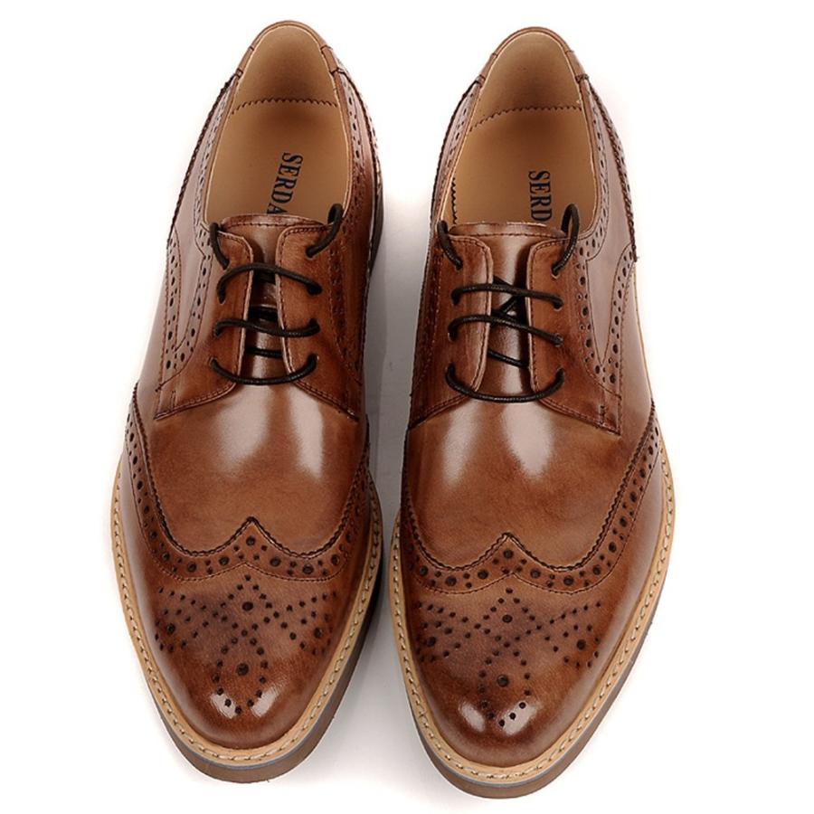 S メンズ ビジネスシューズトラッドシューズ 本革 ウイングチップ