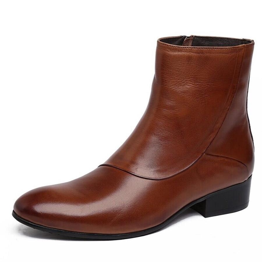 W メンズブーツ ビジネス靴 本革 身長UP エンジニアブーツ 履きやすい