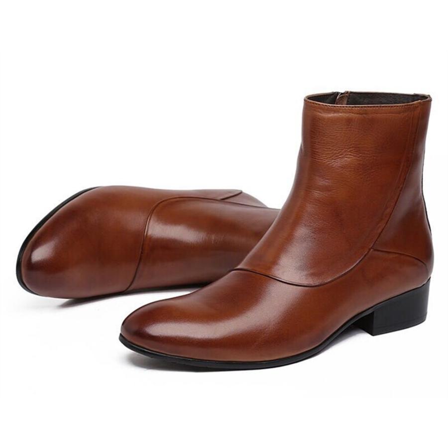 W メンズブーツ ビジネス靴 本革 身長UP エンジニアブーツ 履きやすい