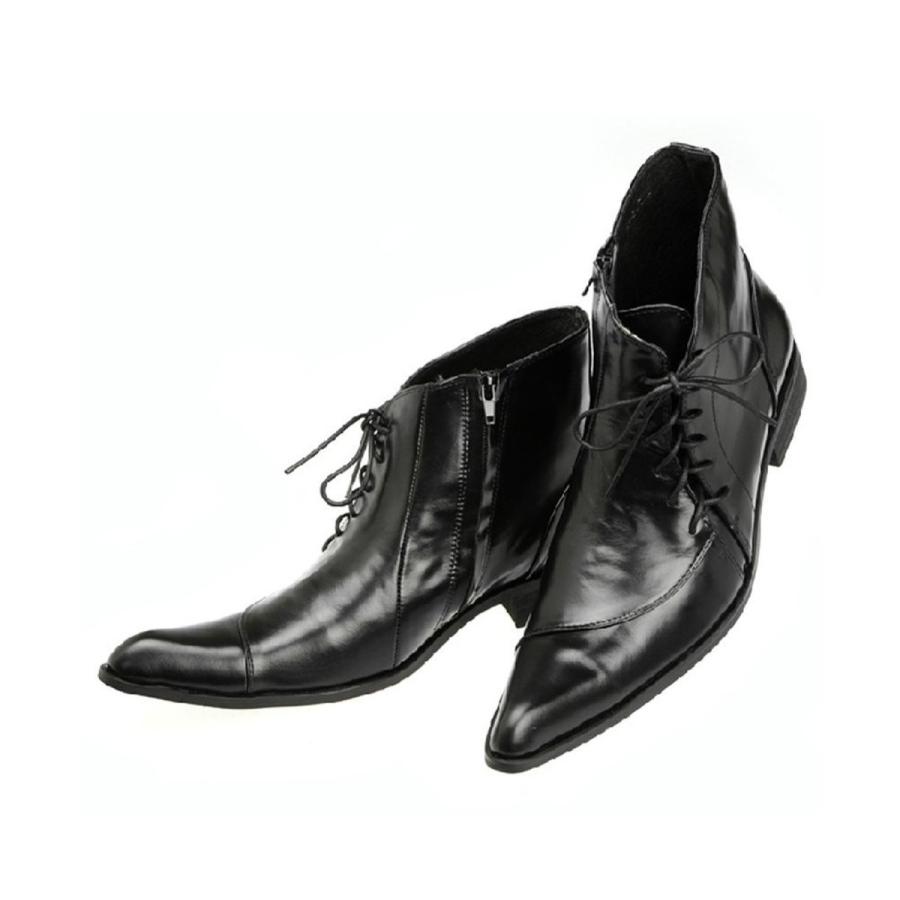 Gackt様専ブラックレザードレスシューズ ポインテッドトゥ V メンズビジネスシューズ 本革 ロングノーズ ポインテッドトゥ レース