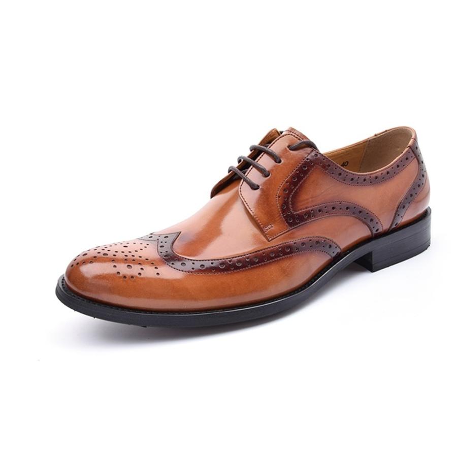 人気ブランド ｄ メンズ靴 レザーシューズ ビジネスシューズ 紐 結婚式 メダリオン 通勤 本革 ウイングチップ ブロッグ レースアップ 革靴 紳士靴 オフィス ブラウンｆ455 63 メーカー包装済 Brivanbiotech Com
