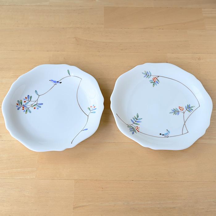 香蘭社 小鳥の詩 ペア中皿 有田焼 皿 食器 セット おしゃれ プレート