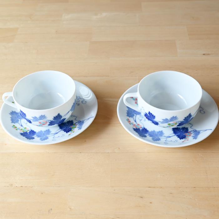 【新品未使用】香蘭社　青い花柄のティーカップ・ソーサー セット 愁海棠）ティーカップ＆ソーサー|有田焼の老舗-香蘭社オンラインショップ