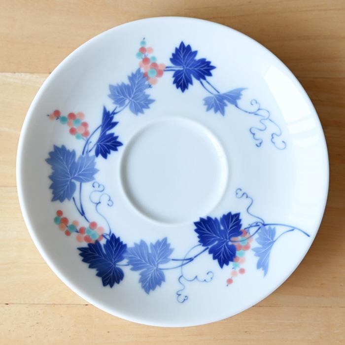 香蘭社 染ぶどう ペアティーカップ＆ソーサー コーヒーカップ ティー