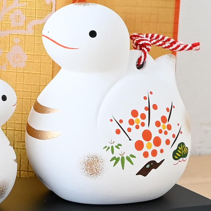 干支 置物 薬師窯 錦彩招福寿々巳 (土鈴・親子) 62 巳年 巳 陶器 へび