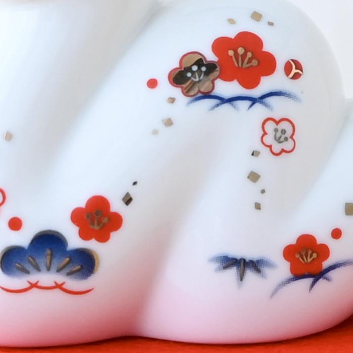 ※在庫なし　巳年　陶器の置物　干支　美濃焼 干支 置物 薬師窯 染錦招福巳 (大) 75 巳年 巳 陶器 へび ヘビ 2025年