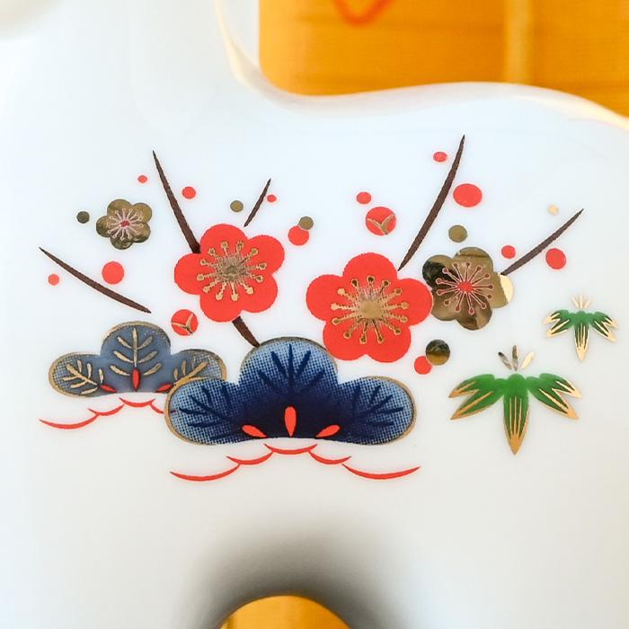 干支 置物 薬師窯 白祥招福午 (松竹梅・親子) 77 干支の置物 馬 午年