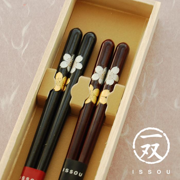 若狭塗 金銀桜 夫婦箸 ペア箸 セット おしゃれ 日本製 ギフト 一双 母の日 父の日 敬老の日 結婚祝 還暦祝 長寿祝 誕生日プレゼント 送料無料 和遊感 通販 Yahoo ショッピング