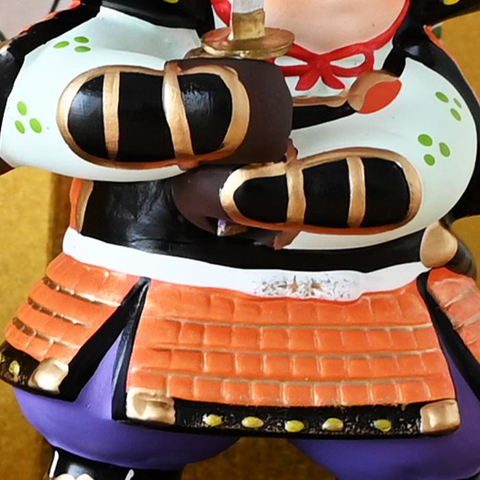 錦彩若武者（太刀） 5611 五月人形 薬師窯 コンパクト 玄関 陶器 兜 兜