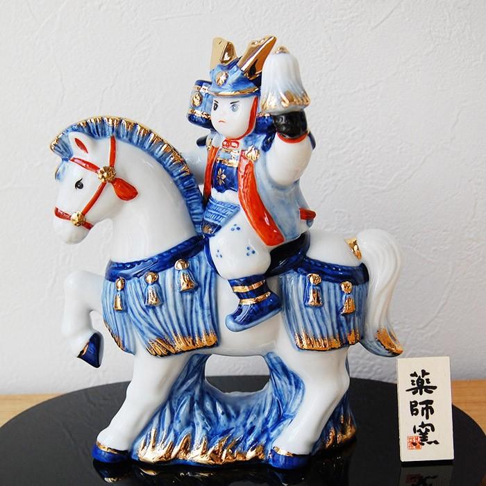 染錦出陣大将 五月人形 薬師窯 コンパクト おしゃれ マンション 端午