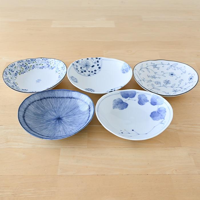 美濃焼 絵変り 軽い楕円深皿揃 小皿 セット 和食器 おしゃれ 取り皿 取