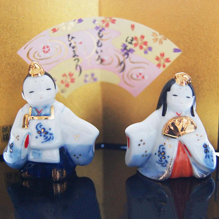 薬師窯 染錦睦立雛 2218 雛人形 コンパクト ひな人形 雛祭りかわいい